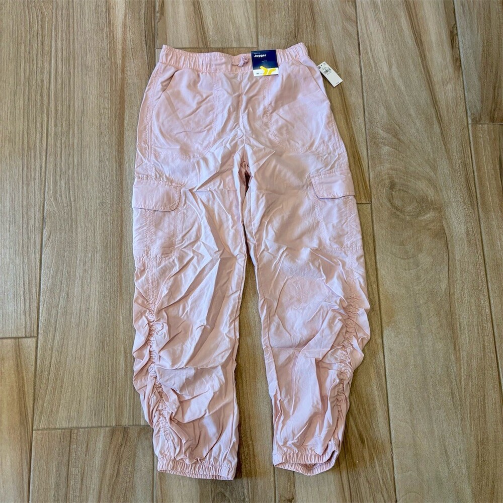 Old Navy Girls Cargo Jogger Pants Pink XL (14-16) High Rise Quick Dry